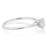 Luminesce Lab Grown 1/2 Carat Diamond Solitaire Oval Ring in Sterling Silver