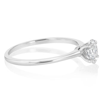 Luminesce Lab Grown 1/2 Carat Diamond Solitaire Oval Ring in Sterling Silver
