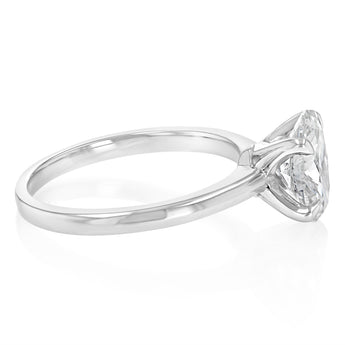 Luminesce Lab Grown 1.50 Carat Diamond Solitaire Oval Ring in Sterling Silver