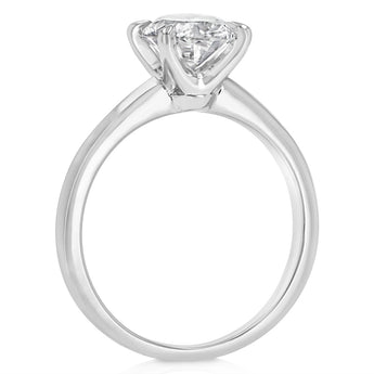 Luminesce Lab Grown 1.50 Carat Diamond Solitaire Oval Ring in Sterling Silver