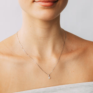 Luminesce Lab Grown 1/4 Carat Diamond Solitaire Oval Pendant on Chain in Sterling Silver