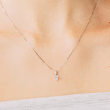 Luminesce Lab Grown 1/4 Carat Diamond Solitaire Oval Pendant on Chain in Sterling Silver