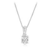 Luminesce Lab Grown 1/2 Carat Diamond Solitaire Oval Pendant on Chain in Sterling Silver