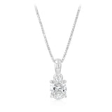 Luminesce Lab Grown 3/4 Carat Diamond Solitaire Oval Pendant on Chain in Sterling Silver