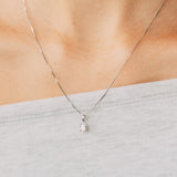 Luminesce Lab Grown 3/4 Carat Diamond Solitaire Oval Pendant on Chain in Sterling Silver