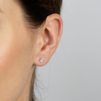 Luminesce Lab Grown 1/2 Carat Diamond Solitaire Oval Earrings in Sterling Silver