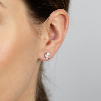 Luminesce Lab Grown 1.50 Carat Diamond Solitaire Oval Earrings in Sterling Silver