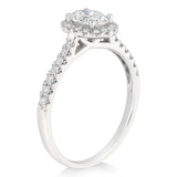 Luminesce Lab Grown 1 Carat Halo Oval Brilliant Cut Ring in 9ct White Gold