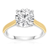Luminesce Lab Grown 2 Carat Diamond Solitaire Ring in 9ct Yellow Gold and Sterling Silver