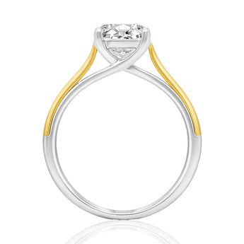 Luminesce Lab Grown 2 Carat Diamond Solitaire Ring in 9ct Yellow Gold and Sterling Silver