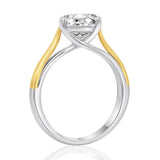 Luminesce Lab Grown 2 Carat Diamond Solitaire Ring in 9ct Yellow Gold and Sterling Silver