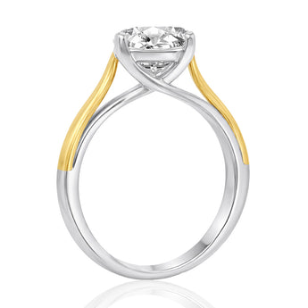 Luminesce Lab Grown 2 Carat Diamond Solitaire Ring in 9ct Yellow Gold and Sterling Silver