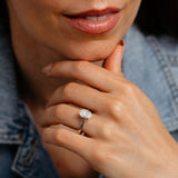 Luminesce Lab Grown 2 Carat Diamond Oval Solitaire Ring in 9ct Yellow God and Sterling Silver