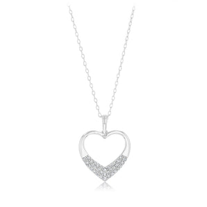 Luminesce Lab Grown 1/5 Carat Diamond Heart Pendant on Chain in Sterling Silver