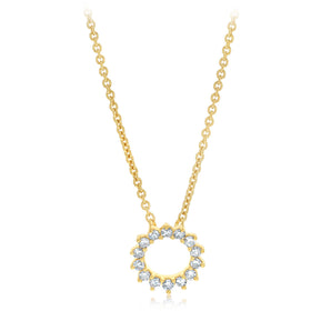 Luminesce Lab Grown 1/6 Carat Diamond Circle Pendant on Chain in Gold Plated Sterling Silver