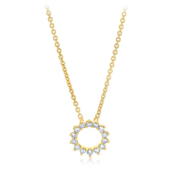 Luminesce Lab Grown 1/6 Carat Diamond Circle Pendant on Chain in Gold Plated Sterling Silver