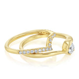 Luminesce Lab Grown 1/2 Carat Diamond Bridal Set Ring in 9ct Yellow Gold