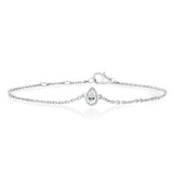 Luminesce Lab Grown 1/4 Carat Diamond Pear Bezel Adjustable Bracelet in Sterling Silver
