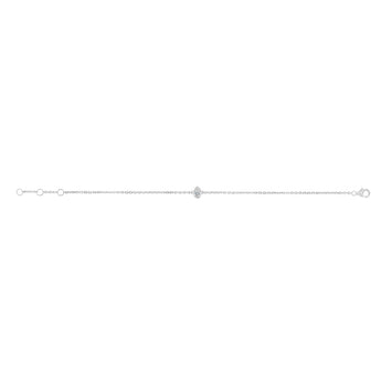 Luminesce Lab Grown 1/4 Carat Diamond Pear Bezel Adjustable Bracelet in Sterling Silver