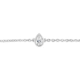 Luminesce Lab Grown 1/4 Carat Diamond Pear Bezel Adjustable Bracelet in Sterling Silver