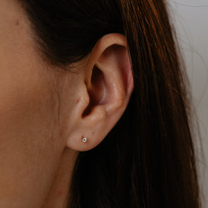 Luminesce Lab Grown Diamond Solitaire Stud Earrings in 9ct Yellow Gold