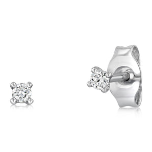 Luminesce Lab Grown Diamond Solitaire Stud Earrings in 9ct White Gold