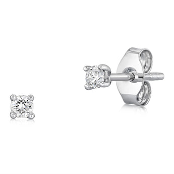 Luminesce Lab Grown 1/10 Carat Diamond Solitaire Stud Earrings in 9ct White Gold