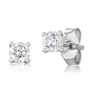 Luminesce Lab Grown 1/3 Carat Diamond Solitaire Stud Earrings in 9ct White Gold