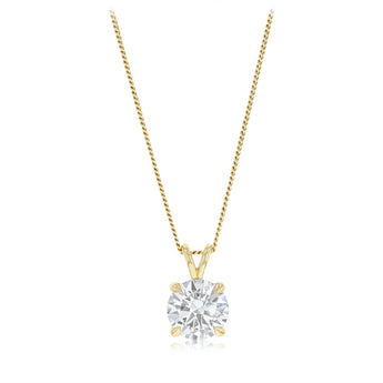 Luminesce Lab Grown 3 Carat Diamond Solitaire Pendant in 9ct Yellow Gold
