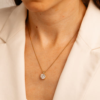 Luminesce Lab Grown 3 Carat Diamond Solitaire Pendant in 9ct Yellow Gold