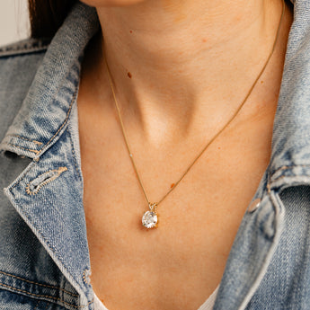 Luminesce Lab Grown 3 Carat Diamond Solitaire Pendant in 9ct Yellow Gold