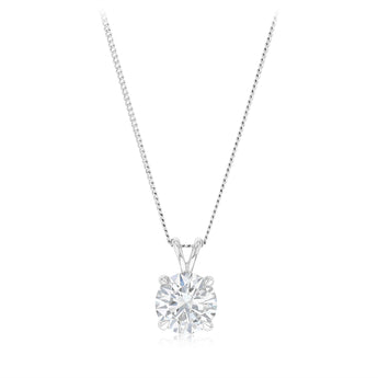 Luminesce Lab Grown 3 Carat Diamond Solitaire Pendant in 9ct White Gold