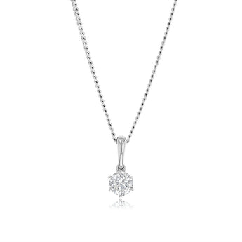 Luminesce Lab Grown 1/4 Carat Diamond Solitaire Pendant in 9ct White Gold