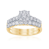 Luminesce Lab Grown 1 Carat Diamond Bridal Set Ring in 9ct Yellow Gold