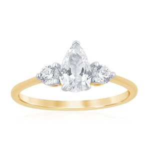 Luminesce Lab Grown 1 Carat Diamond Ring in 9ct Yellow Gold
