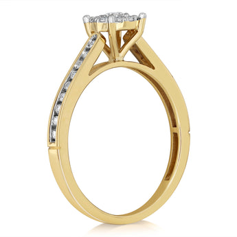 Luminesce Lab Grown 1/2 Carat Diamond Bridal Set Ring in 9ct Yellow Gold