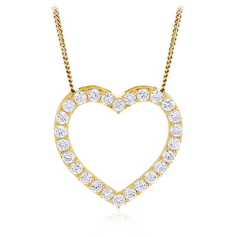 Luminesce Lab Grown 1 Carat Diamond Heart Pendant in Gold Plated Sterling Silver