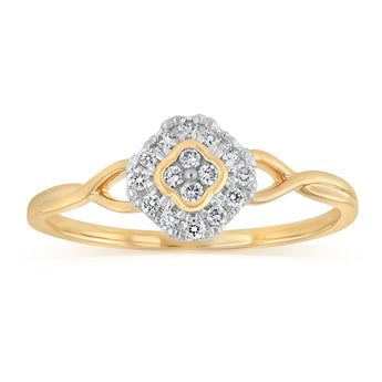Luminesce Lab Grown 1/6 Carat Diamond Ring in 9ct Yellow Gold