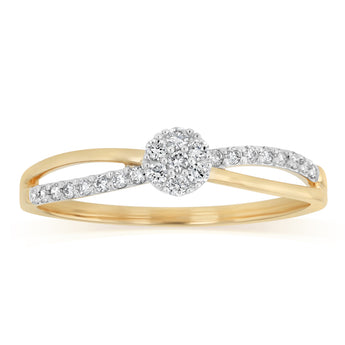 Luminesce Lab Grown 1/16 Carat Diamond Ring in 9ct Yellow Gold