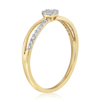 Luminesce Lab Grown 1/16 Carat Diamond Ring in 9ct Yellow Gold