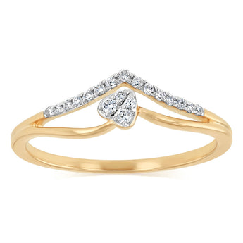 Luminesce Lab Grown 1/10 Carat Diamond Ring in 9ct Yellow and WhiteGold