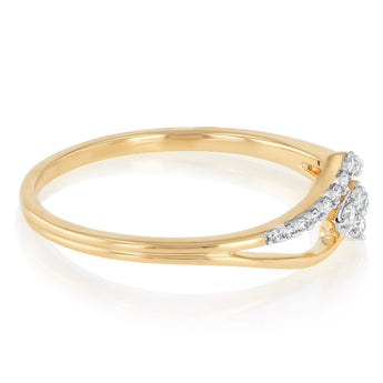 Luminesce Lab Grown 1/10 Carat Diamond Ring in 9ct Yellow and WhiteGold