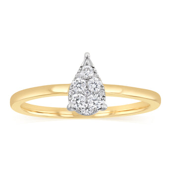 Luminesce Lab Grown 1/6 Carat Diamond Ring in 9ct Yellow Gold