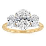 Luminesce Lab Grown 3 Carat Diamond Trilogy Ring in 9ct Yellow Gold