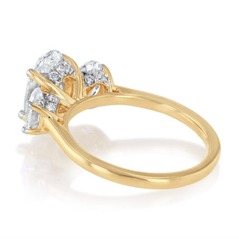 Luminesce Lab Grown 3 Carat Diamond Trilogy Ring in 9ct Yellow Gold