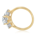 Luminesce Lab Grown 3 Carat Diamond Trilogy Ring in 9ct Yellow Gold