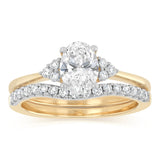 Luminesce Lab Grown 1.30 Carat Diamond Bridal Set Ring in 9ct Yellow Gold