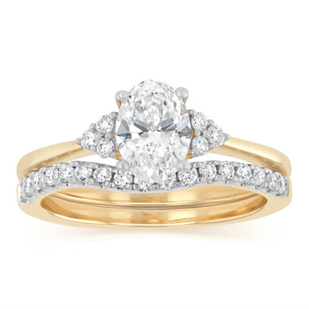 Luminesce Lab Grown 1.30 Carat Diamond Bridal Set Ring in 9ct Yellow Gold