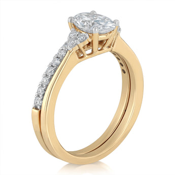 Luminesce Lab Grown 1.30 Carat Diamond Bridal Set Ring in 9ct Yellow Gold