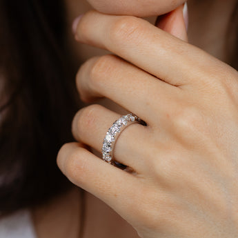 Luminesce Lab Grown 2 Carat Diamond Eternity Straight Ring in Sterling Silver